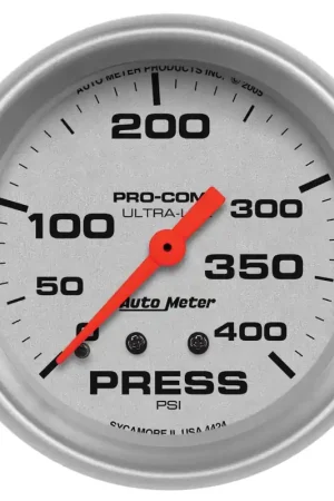 Autometer 2-5/8" Pressure 0-400 PSI Mechanical Ultra-Lite Place Order