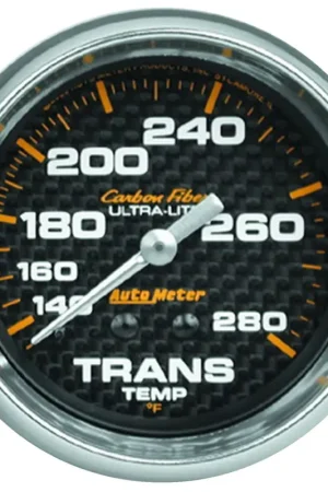 Autometer 2-5/8" Transmission Temperature 140-280 °F Mechanical Carbon Fiber Must Have