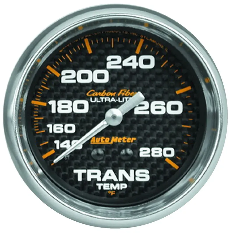 Autometer 2-5/8" Transmission Temperature 140-280 °F Mechanical Carbon Fiber Must Have