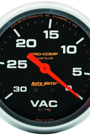 Reduced Price Autometer 2-5/8" Vacuum 0-30 In Hg Liquid Filled Pro-Comp