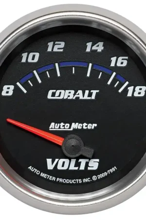 Budget Autometer 2-5/8" Voltmeter 8-18V Air-Core Cobalt