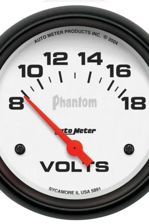 Autometer 2-5/8" Voltmeter 8-18V Air-Core Phantom Grab Now