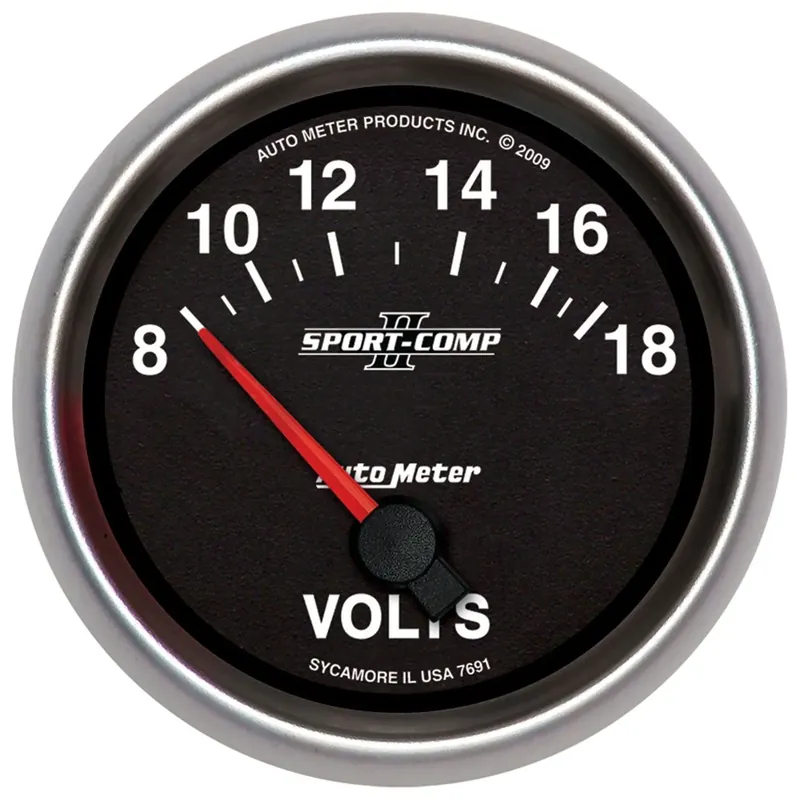 Today Only Autometer 2-5/8" Voltmeter 8-18V Air-Core Sport-Comp II