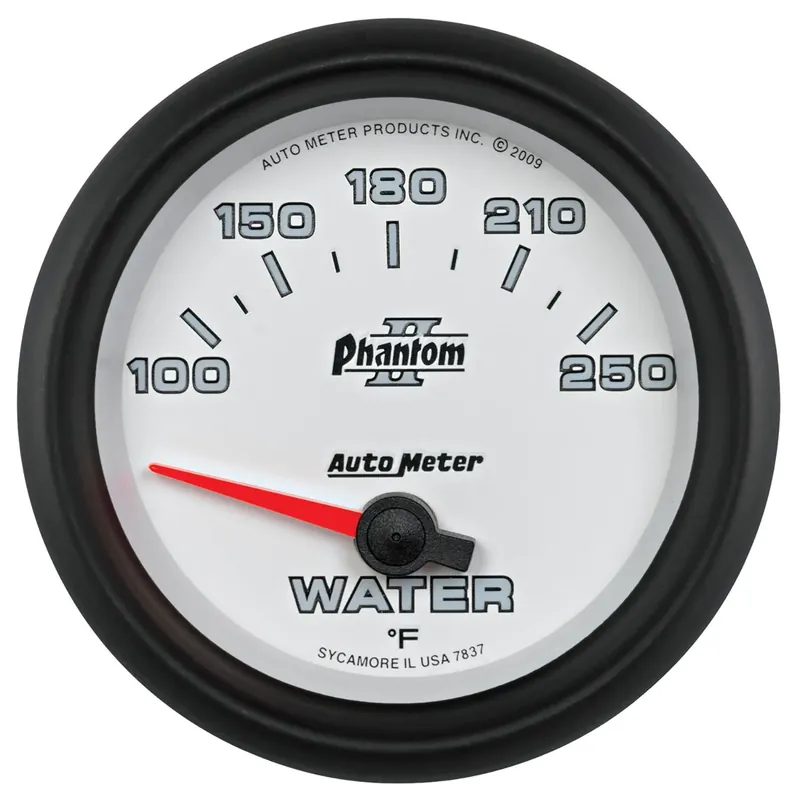 Limited Offer Autometer 2-5/8" Water Temperature 100-250 °F Air-Core Phantom II