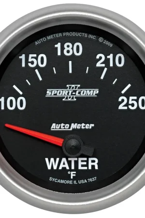 Bargain Autometer 2-5/8" Water Temperature 100-250 °F Air-Core Sport-Comp II
