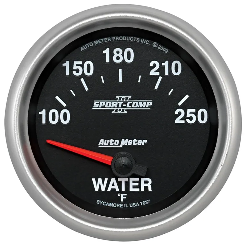 Bargain Autometer 2-5/8" Water Temperature 100-250 °F Air-Core Sport-Comp II