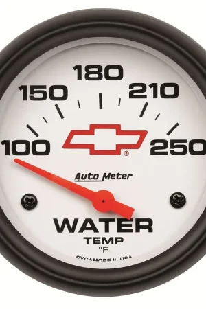 One Day Deal Autometer 2-5/8" Water Temperature 100-250 °F Chevy Red Bowtie