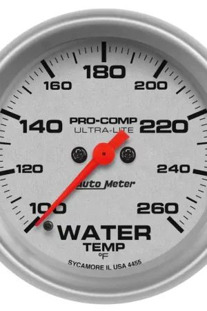 Autometer 2-5/8" Water Temperature 100-260 °F Stepper Motor Ultra-Lite Brand New