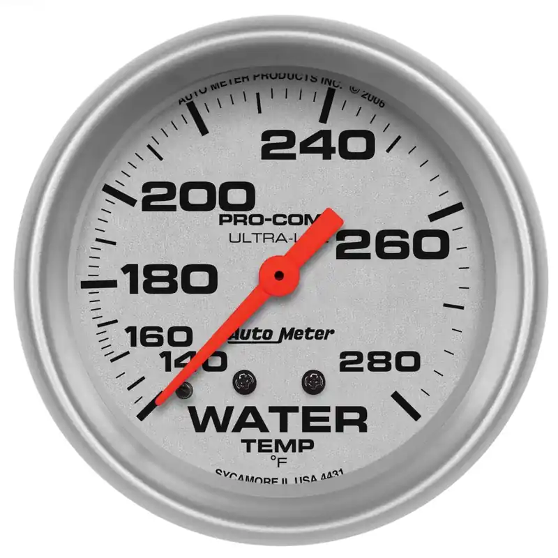 Autometer 2-5/8" Water Temperature 140-280 °F 6 Ft. Mechanical Ultra-Lite Exclusive