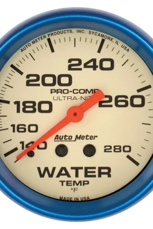 Autometer 2-5/8" Water Temperature 140-280 °F 6 Ft. Mechanical Ultra-Nite Trusted Brand