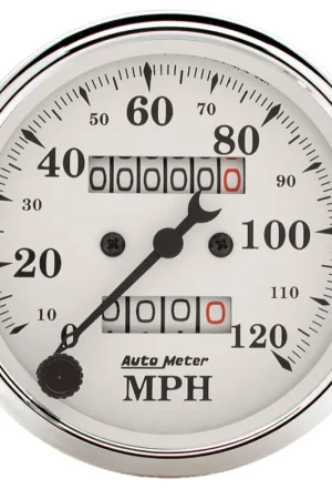 Buy Online Autometer 3-1/8" Speedometer 0-120 MPH Mechanical Old-Tyme White