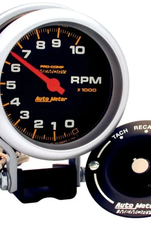 Authentic Autometer 3-3/4" Pedestal Tachometer 0-10,000 RPM Pro-Comp