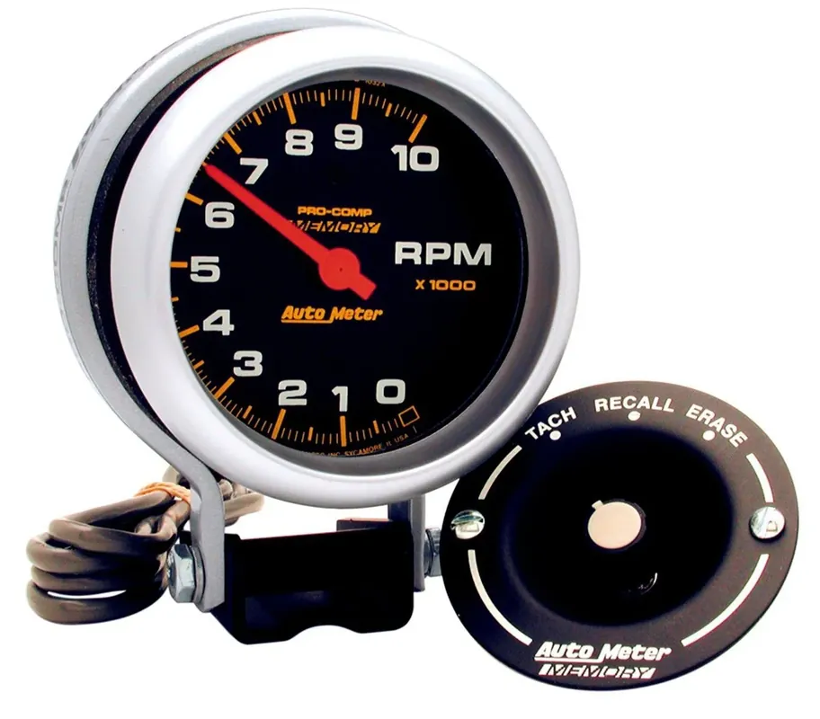 Authentic Autometer 3-3/4" Pedestal Tachometer 0-10,000 RPM Pro-Comp