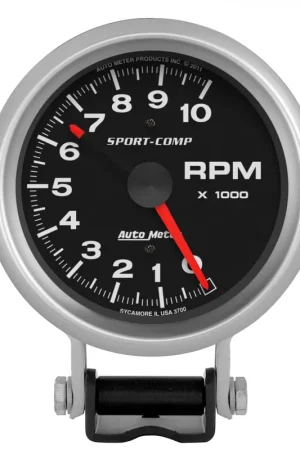 Get Yours Autometer 3-3/4" Pedestal Tachometer 0-10,000 RPM Sport-Comp