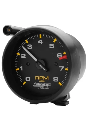 Bargain Autometer 3-3/4" Pedestal Tachometer 0-8,000 RPM Black/Black Ext. Shift Light Auto Gage