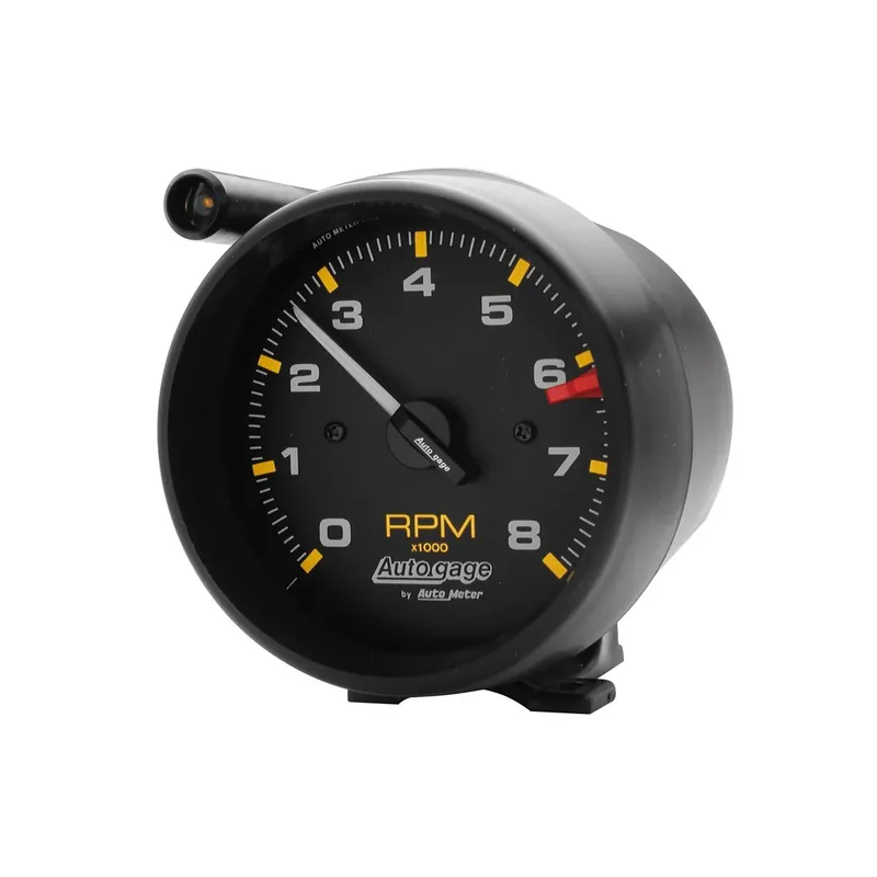 Bargain Autometer 3-3/4" Pedestal Tachometer 0-8,000 RPM Black/Black Ext. Shift Light Auto Gage