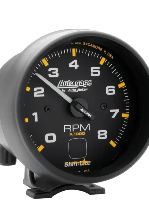 Limited Offer Autometer 3-3/4" Pedestal Tachometer 0-8,000 RPM Black/Black Int. Shift Light Auto Gage