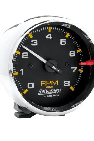 Secure Checkout Autometer 3-3/4" Pedestal Tachometer 0-8,000 RPM Black/Chrome Auto Gage