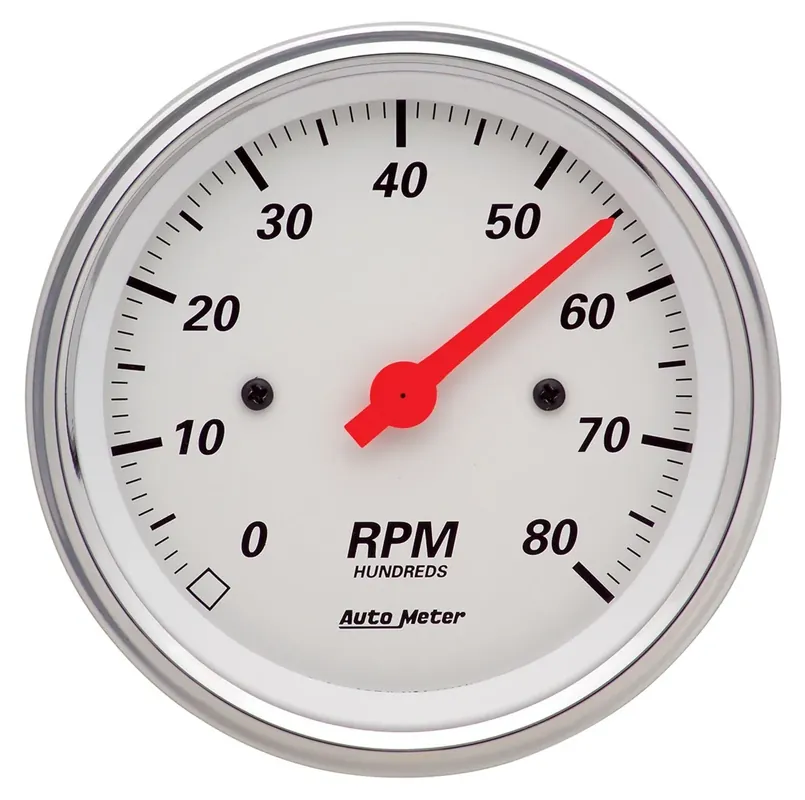 Autometer 3-3/8" In-Dash Tachometer 0-8,000 RPM Arctic White Best Choice