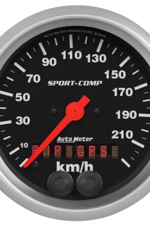 Autometer 3-3/8" Speedo 225 KM/H GPS Sport-Comp While Supplies Last