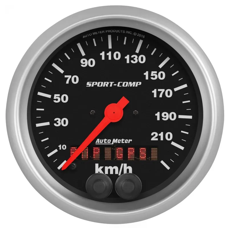 Autometer 3-3/8" Speedo 225 KM/H GPS Sport-Comp While Supplies Last