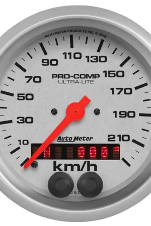 Autometer 3-3/8" Speedo 225 KM/H GPS Ultra-Lite In Demand