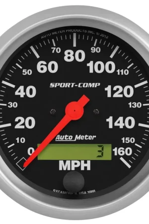 Autometer 3-3/8" Speedometer 0-160 MPH Electric Sport-Comp Luxury