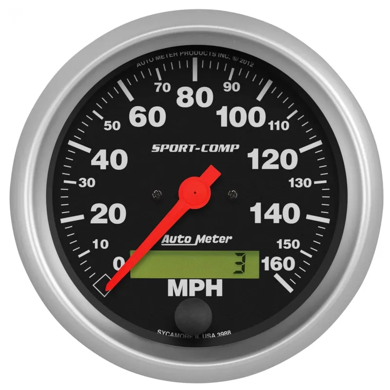 Autometer 3-3/8" Speedometer 0-160 MPH Electric Sport-Comp Luxury