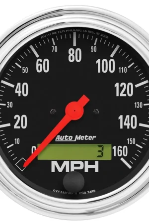 Brand New Autometer 3-3/8" Speedometer 0-160 MPH Electric Traditional Chrome