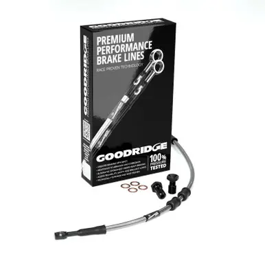Goodridge 12-16 HD VRSCDX NIGHT ROD +10in Front Brake Line Kit - Clear - HD0122-3FB-CL10 Fast Shipping